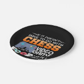 Schachgeschenk| Schachspiel - oder Lebensmitteldes Pappteller (Schrägansicht)