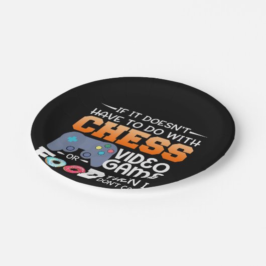 Schachgeschenk| Schachspiel - oder Lebensmitteldes Pappteller (Schrägansicht)