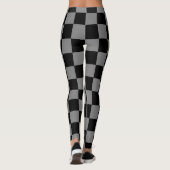 Schachgrau und Holzkohle Leggings (Rückseite)