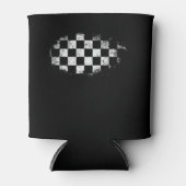 Schachiges Schachbrett Schwarz/Weiß Dosenkühler (Vorderseite)