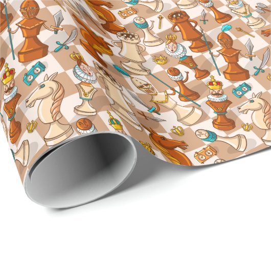 Schachkampf Geschenkpapier (Rolleneckpunkt)