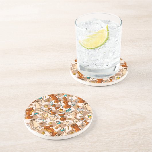 Schachkampf Getränkeuntersetzer (Seite)