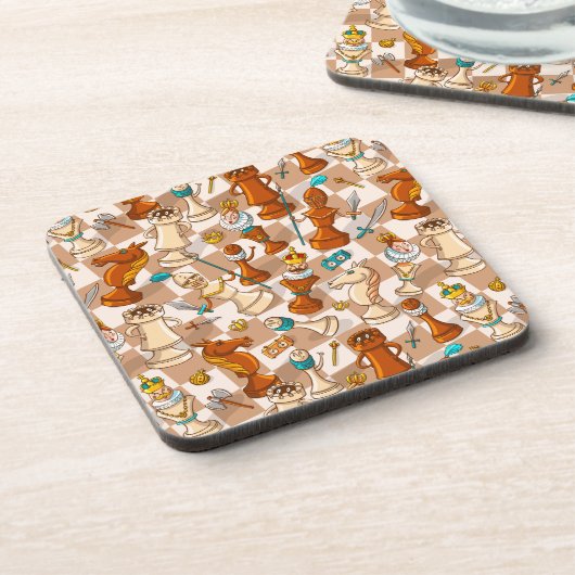 Schachkampf Getränkeuntersetzer (Linke Seite)