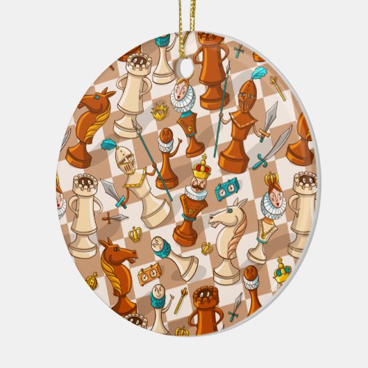 Schachkampf Keramik Ornament (Links)