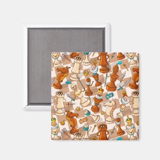 Schachkampf Magnet (Vorderseite/Rückseite)