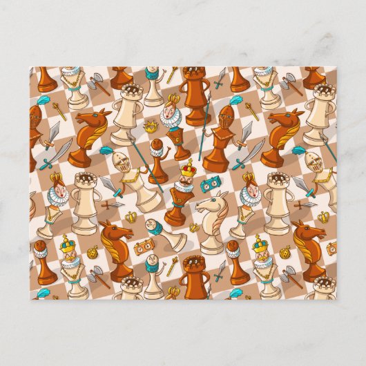 Schachkampf Postkarte (Vorderseite)
