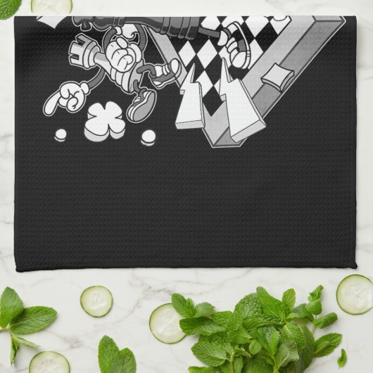 Schachkämpfer Schachmatt Schachspiel Geschirrtuch (Gefaltet)