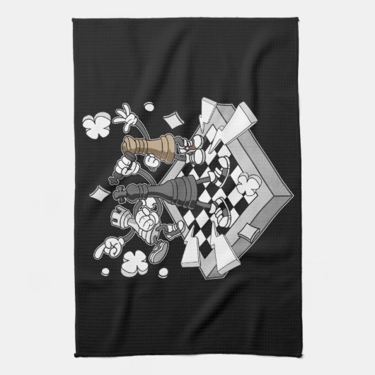 Schachkämpfer Schachmatt Schachspiel Geschirrtuch (Vertikal)