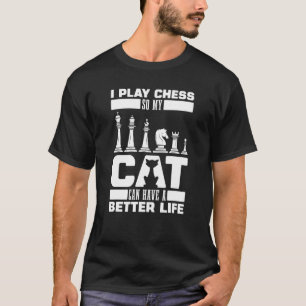 Schachkatze Meister Schachfigur Schachbrett Schac T-Shirt