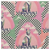 Schachkatze Stoff (Nahaufnahme)