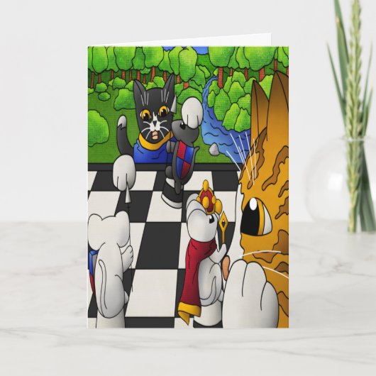 Schachkatzen im Park Karte (Vorderseite)