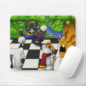 Schachkatzen im Park Mousepad (Mit Mouse)