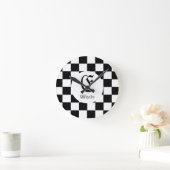 Schachklub Individuelle Name Runde Wanduhr (Zuhause)