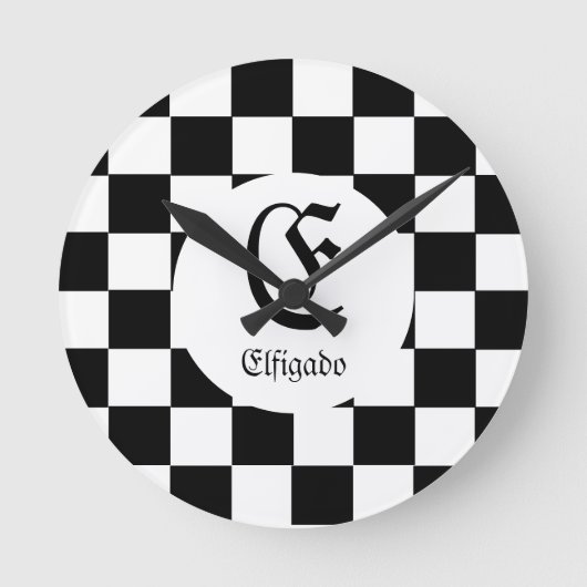 Schachklub Individuelle Name Runde Wanduhr (Vorderseite)