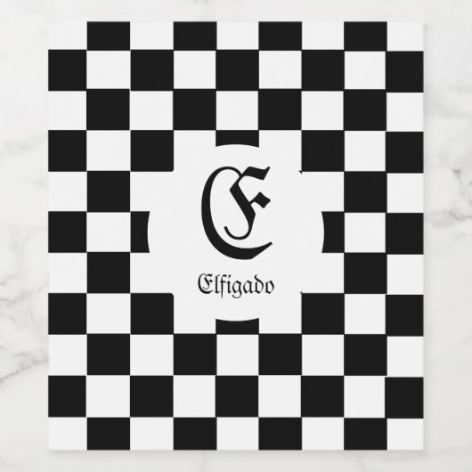 Schachklub Individuelle Name Weinetikett (Einzelnes Label)