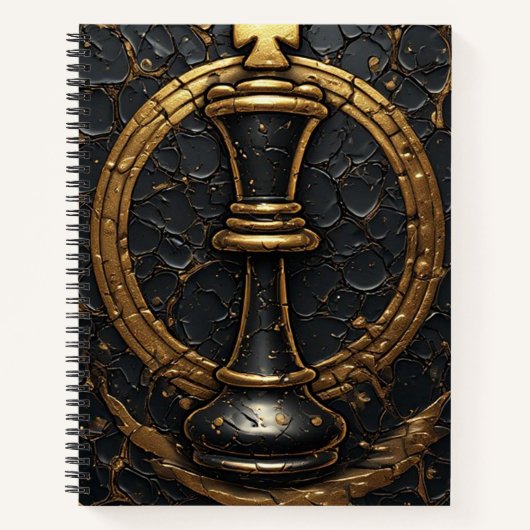 Schachkönig-Design in Schwarz-Gold ♜ Notizblock (Vorderseite)