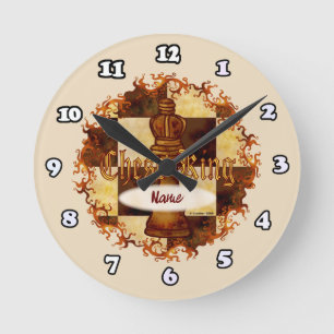 Schachkönig-Uhr Runde Wanduhr