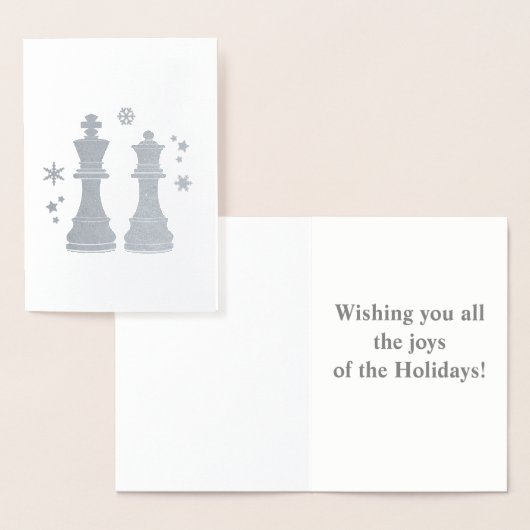 Schachkönig und Königin zu Weihnachten. Folienkarte (Anzeige)