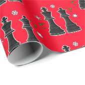 Schachkönig und Königin zu Weihnachts Geschenkpapier (Rolleneckpunkt)