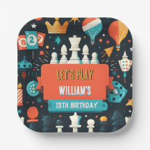 Schachkönig und Queen Game Night 13. Geburtstag