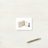 Schachkönig und Schachuhr Post-it Klebezettel (Auf Schreibtisch)