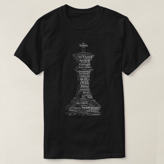 Schachkönig-Wortkunst-Design T-Shirt (Design vorne)