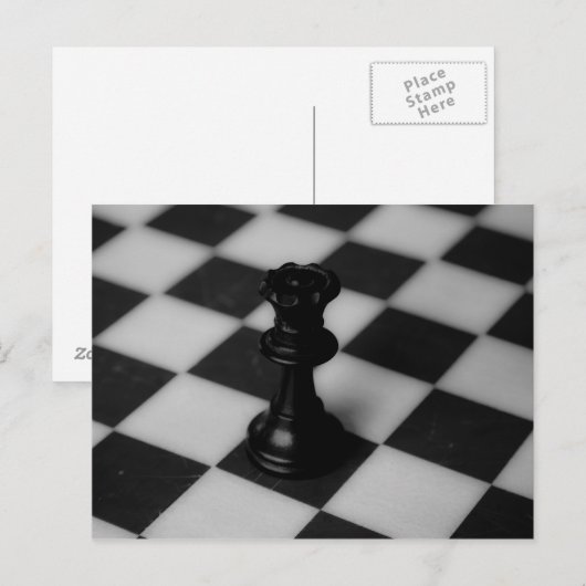Schachkönigin Postkarte (Vorne/Hinten)