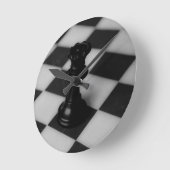 Schachkönigin Runde Wanduhr (Winkel)