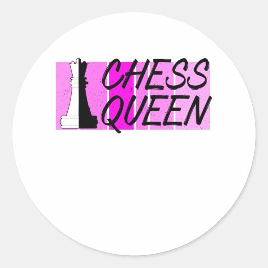 Schachkönigin Runder Aufkleber (Vorderseite)