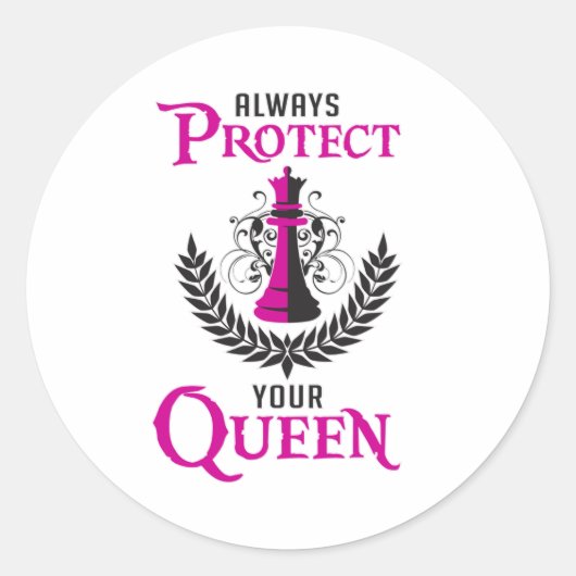 Schachkönigin Schachbrett Schlossplatz Funny Gift Runder Aufkleber (Vorderseite)