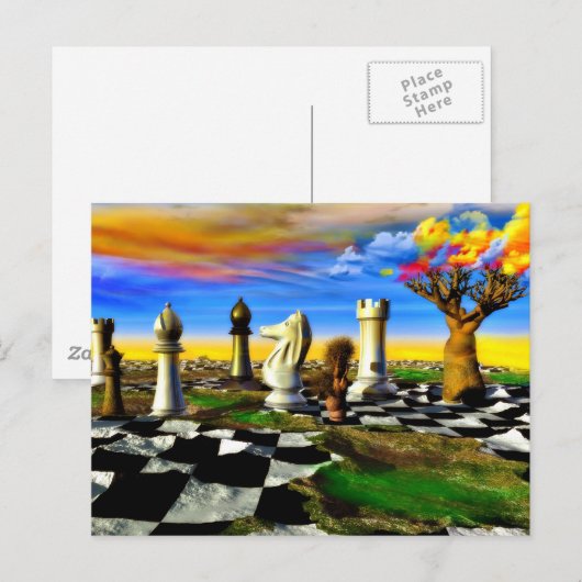 Schachkunst Postkarte (Vorne/Hinten)