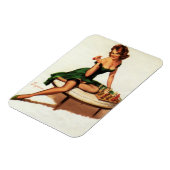 Schachmädchen-Button auf Magnet (Linke Seite)