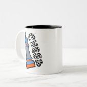 Schachmänner Zweifarbige Tasse (Vorderseite Links)