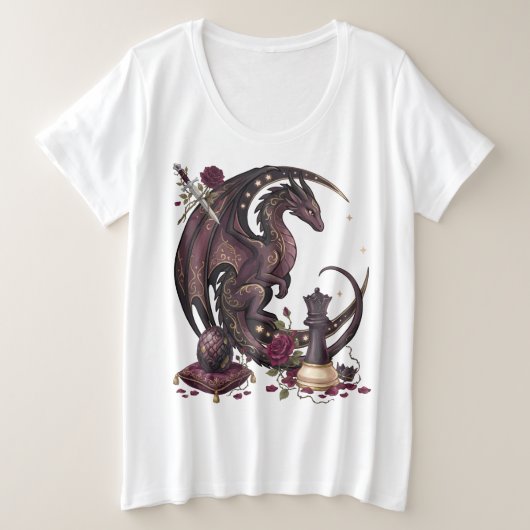 Schachmatt des gotischen Drachen Große Größe T-Shirt (Design vorne)