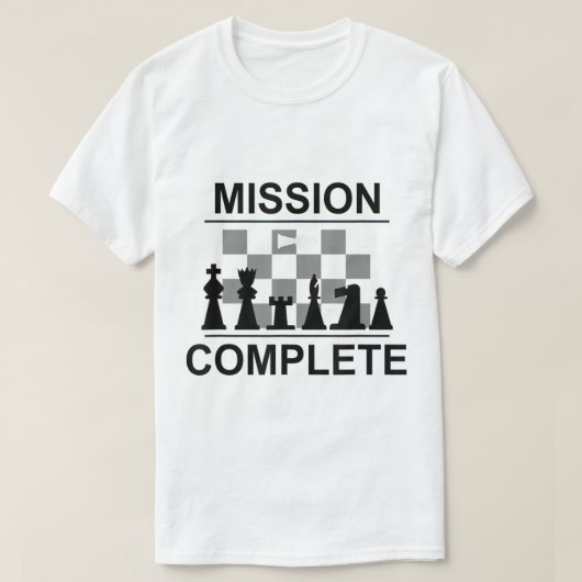 Schachmatt-Design 'Mission erfüllt' T-Shirt (Design vorne)