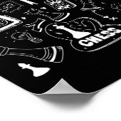 Schachmatt, spielen Sie einfach Schachzettel Graph Poster (Ecke)