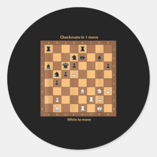 Schachmatt, spielen Sie einfach Schachzettel Graph Runder Aufkleber