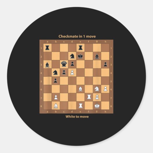 Schachmatt, spielen Sie einfach Schachzettel Graph Runder Aufkleber (Vorderseite)