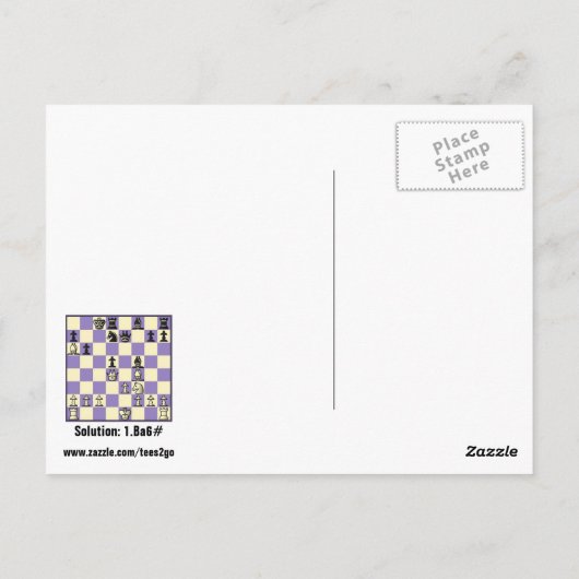 Schachmatte in 1 Rätsel #2 Postkarte (Rückseite)