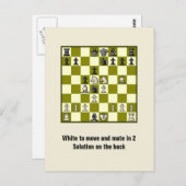 Schachmatte in 2 Rätsel #2 Postkarte (Vorne/Hinten)
