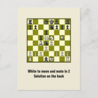 Schachmatte in 2 Rätsel #2 Postkarte