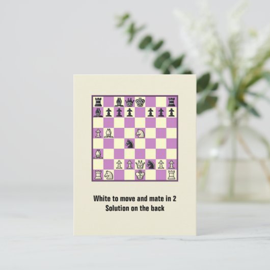 Schachmatte in 2 Rätsel #3 Postkarte (Stehend Vorderseite)