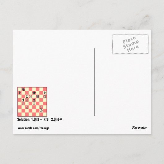 Schachmatte in 2 Rätsel #4 Postkarte (Rückseite)