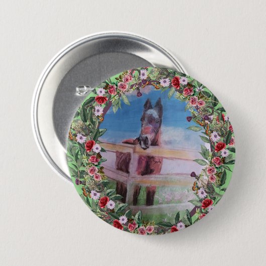 Schachmatte Rose Button (Vorne & Hinten)