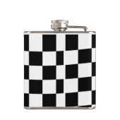 Schachmatte Schachbrettmuster schwarz-weiß Flachmann (Rückseite)