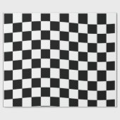 Schachmatte Schachbrettmuster schwarz-weiß Geschenkpapier (Flach)