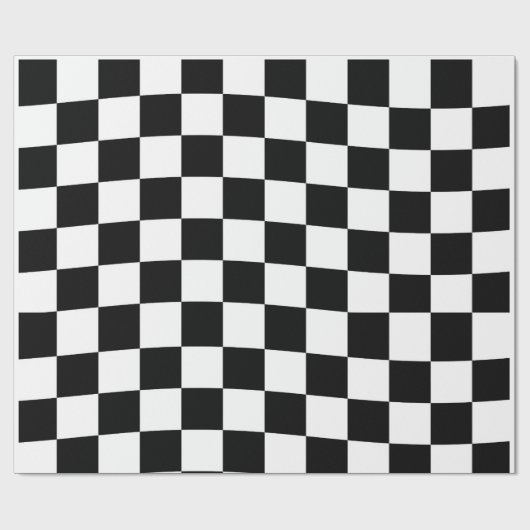 Schachmatte Schachbrettmuster schwarz-weiß Geschenkpapier (Flach)