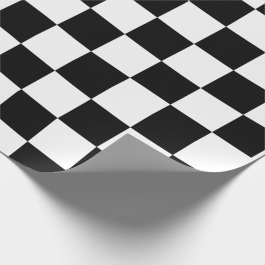 Schachmatte Schachbrettmuster schwarz-weiß Geschenkpapier (Ecke)