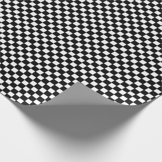 Schachmatte Schachbrettmuster schwarz-weiß Geschenkpapier (Ecke)