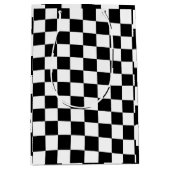 Schachmatte Schachbrettmuster schwarz-weiß Mittlere Geschenktüte (Vorderseite)